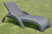 Leżak rattan szary